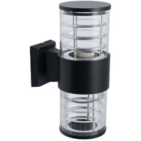 Luminaire d'extérieur haut et bas pour porche, applique murale extérieure moderne, luminaire extérieur noir pour patio, garage, jardin, porte d'entrée, entrée - 1 paquet