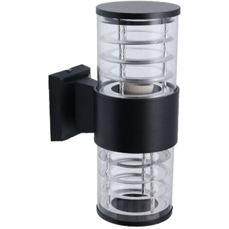 Luminaire d'extérieur haut et bas pour porche, applique murale extérieure moderne, luminaire extérieur noir pour patio, garage, jardin, porte d'entrée, entrée - 1 paquet