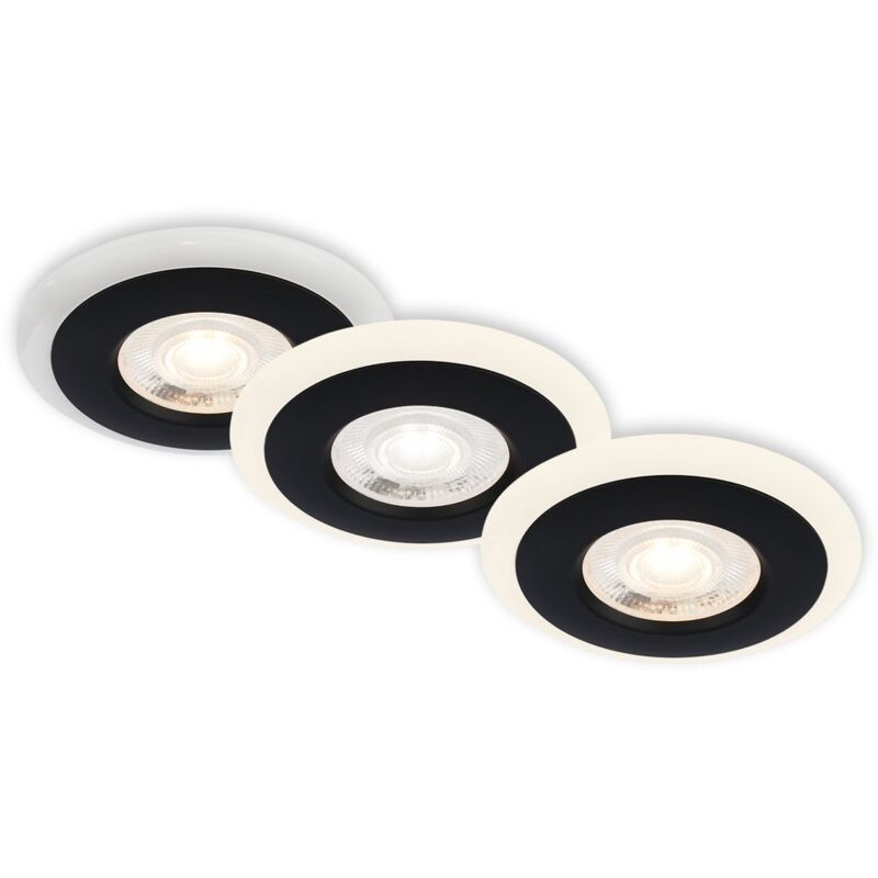 Luminaire encastr led pour salle de bain Anneau lumineux orientable IP44 noir 5W 8,4cm Briloner