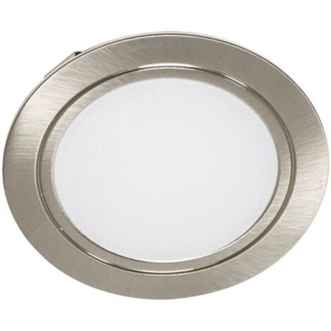Luminaire encastré à puce blanc neutre 12 V 4 W, diamètre extérieur 58 mm, cadre couleur acier inoxydable L&