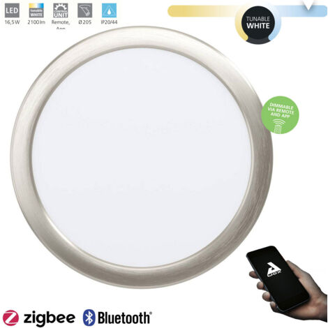 Luminaire encastré FUEVA-Z Nickel-Matt rond Ø: 21,6cm DIMMABLE 2700-6500K avec fonction Connect-Z
