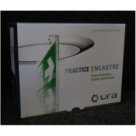Luminaire encastré LED pour source centrale LSC d'évacuation Practice Évolution 24-48V flux 45lm IP40 Uraproof URA