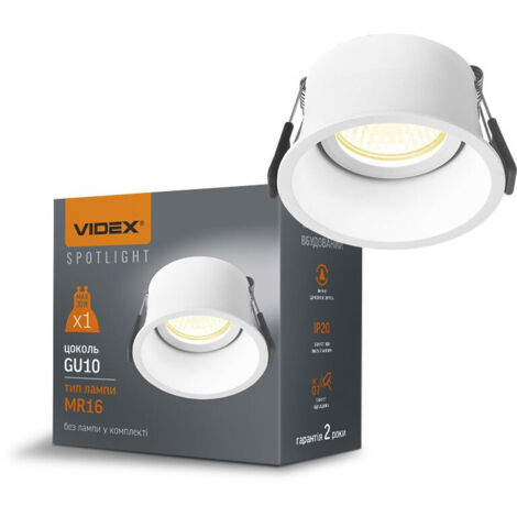 Luminaire encastré, mobile, blanc, rond, halogène, GU10, Spot Videx