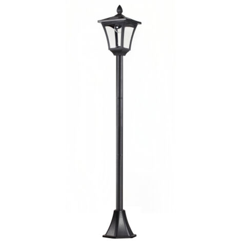 Luminaire extérieur solaire lampadaire lanterne classique LED 40 Lm dim. 18L x 18l x 160H cm noir