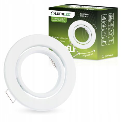 Luminaire halogène rond encastré et orientable AURELI, blanc nacré, MR16 GU10
