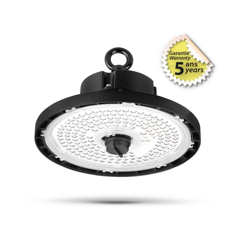 Miidex Lighting - Luminaire high bay led 80W - 15000 lm - 4000K - IP65 - Noir - Ø245mm