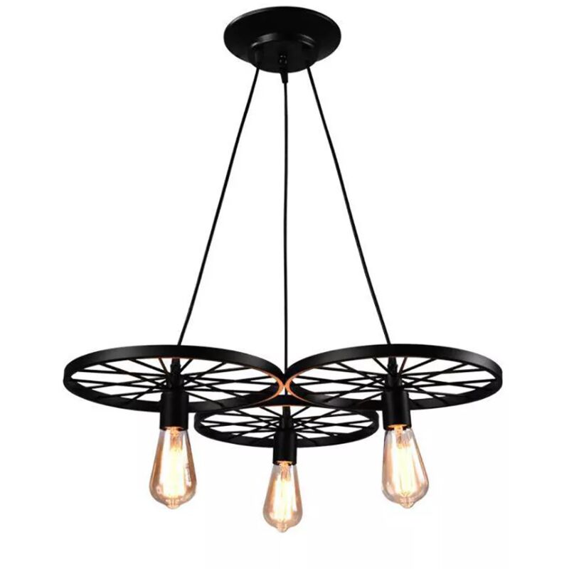 Luminaire Induistrielle Rétro 6 roues Suspension en métal pendentif lumière lustre lampe loft décoration Luminaire Vintage pour bars hôtels karaoké