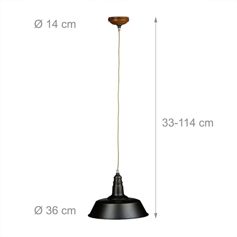 Luminaire lampe à suspension plafonnier de style industriel hauteur ajustable vintage retro socle en bois abat jour métal optique laiton Luminaire lampe à suspension plafonnier de style industriel hauteur ajustable vintage retro socle en bois abat jour métal optique laiton