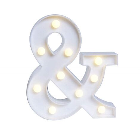 Luminaire LED Alphabet 26 Lettres Chiffres Symboles Cœur Amour pour Mariage Décoration Maison Fête Bar