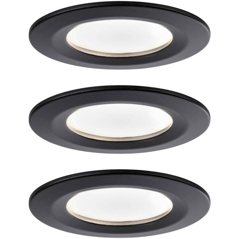 94473 Luminaire à led encastrable jeu de 3 led 18 w noir (mat) - Paulmann