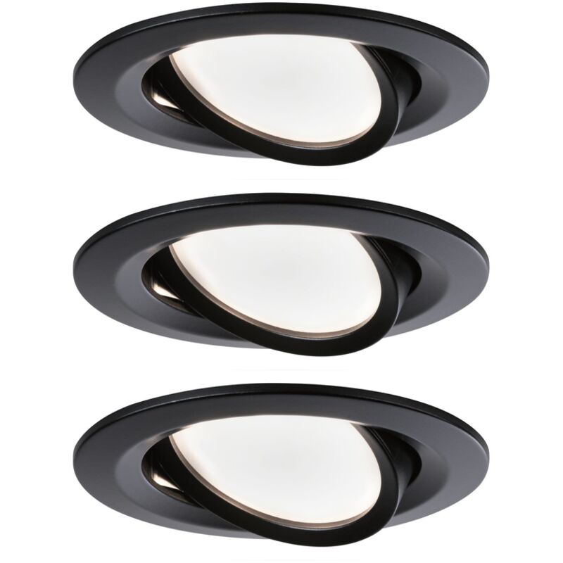 94471 Luminaire à led encastrable jeu de 3 led 18 w noir (mat) - Paulmann