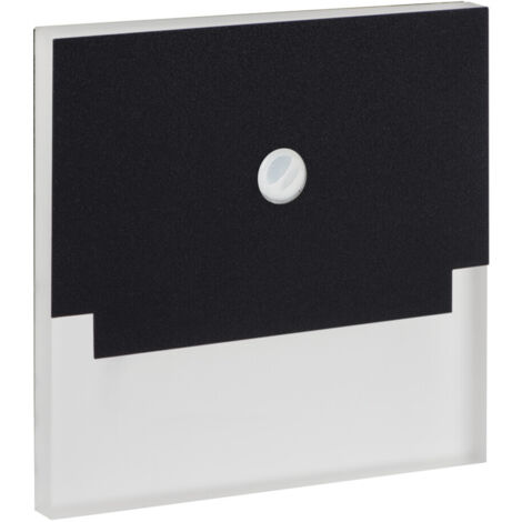 Luminaire LED escalier - Détecteur PIR - Encastré mural - Noir - 75x75mm