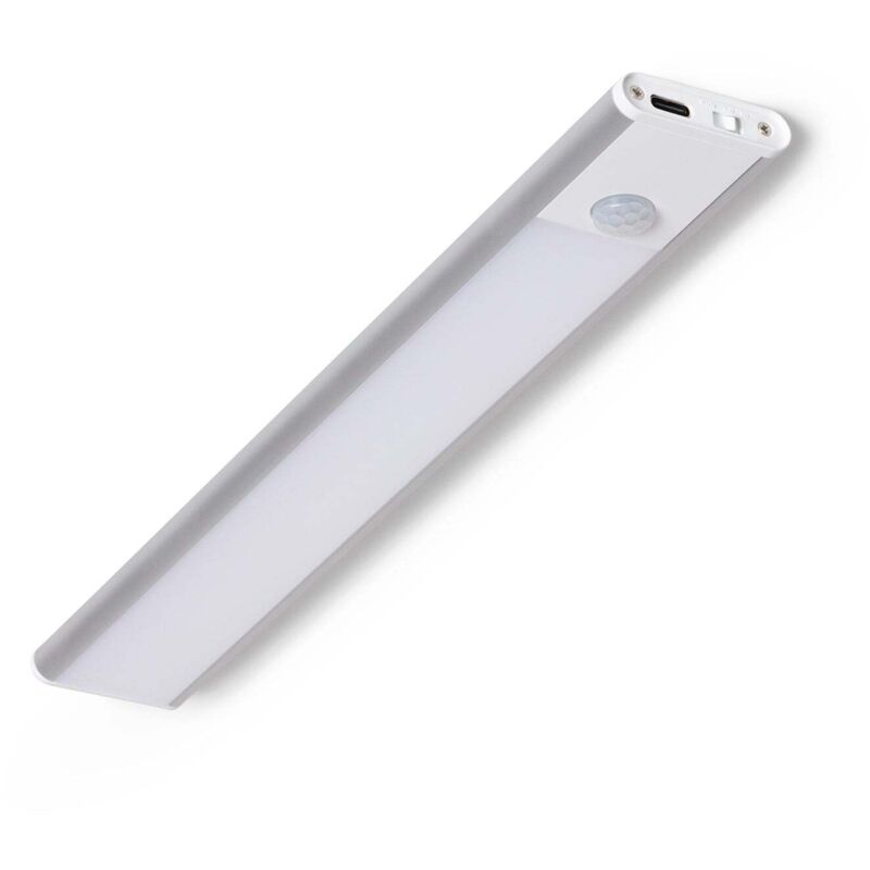 Barre LED 25cm avec Détecteur de Mouvement et Batterie Rechargeable USB C (3000K - 4000K - 6000K) Sélectionnable (chaud-neutre-froid)