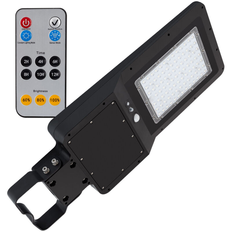 Lampadaire led Solaire 4800 lm 110 lm/W avec Détecteur de Présence et Crépusculaire 4000K Blanc neutre