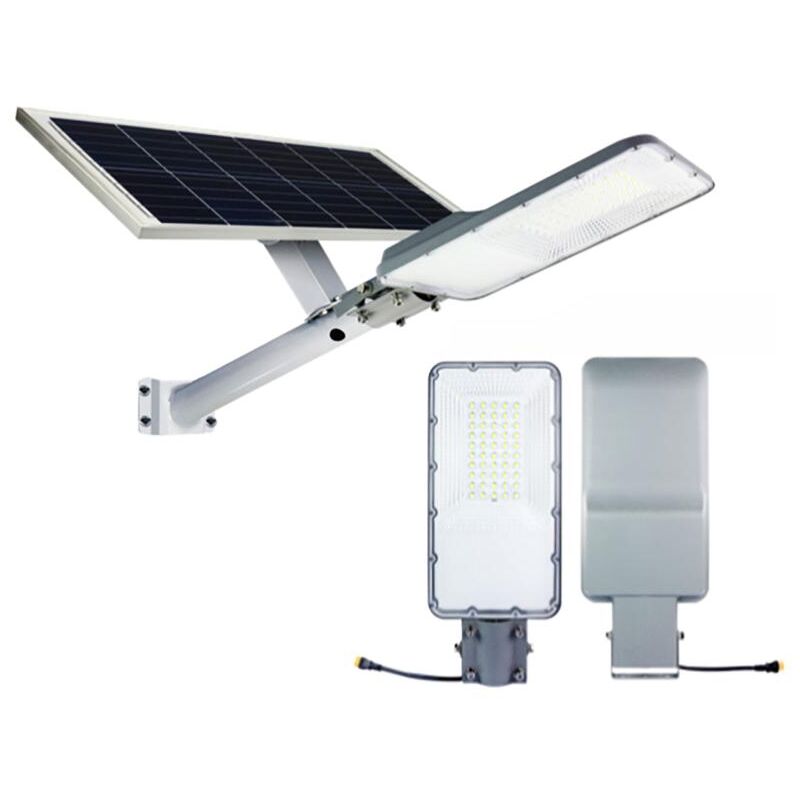 Silamp - Luminaire LED urbain solaire 200W IP65 Dimmable (Barre métallique + télécommande incluses) - Gris - Blanc Froid 6000K - 8000K Gris