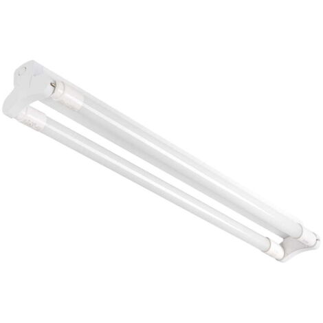 Luminaire linéaire LED T8 - 2x120cm - Blanc - Métal & Plastique - Montage Saillie