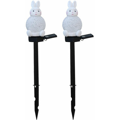 Luminaire Lumières solaires de lapin lumières de piquets décoratives d'extérieur lumières de paysage à LED à 7 couleurs étanches pour allée passerelle pelouse lampe de sécurité d'arrière-cour