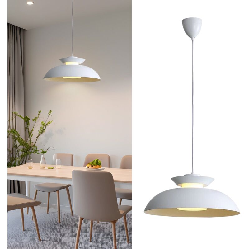 Luminaire minimaliste nordique lustre de luxe salle à manger soucoupe volante abat-jour D35cm