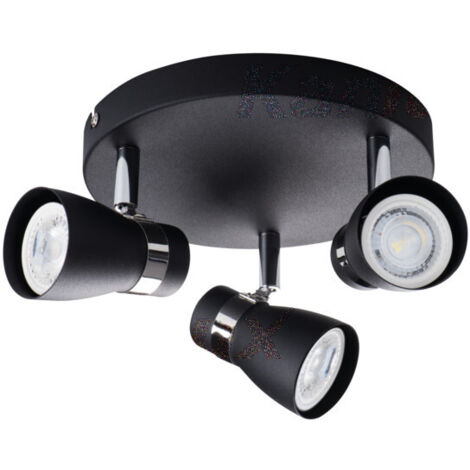 Luminaire mural et plafonnier ENALI – Acier noir – Orientable – Ø200mm