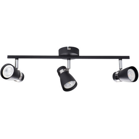 Luminaire mural et plafonnier ENALI – Acier noir – Orientable – 3 spots GU10