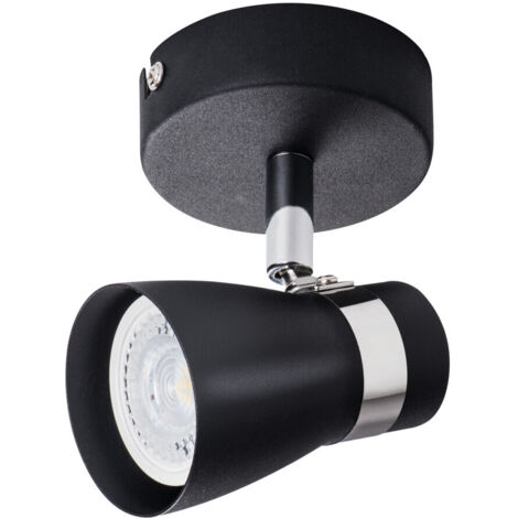 Luminaire mural et plafonnier ENALI – Acier noir – Orientable – Ø80mm
