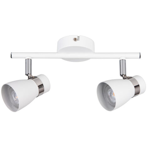 Luminaire mural et plafonnier ENALI – Blanc – Acier – Orientable – 2xGU10