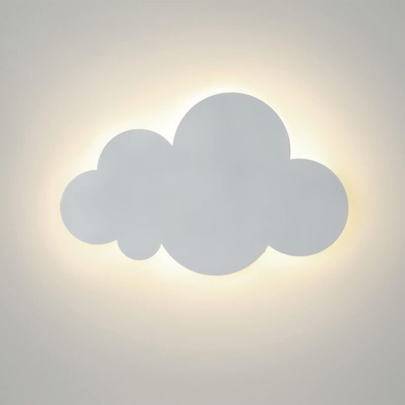 Luminaire Mural Interieur Forme de Nuage, Applique Murale Acrylique Nuage Blanc, Lampe Murale led 18W, Applique Murale Enfant, Applique Art Deco pour