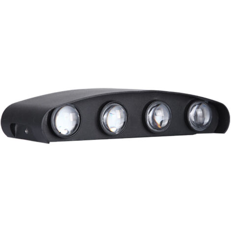 Luminaire mural LED 8W 4000K Noir IP65 Étanche pour Chambre Bureau Hôtel