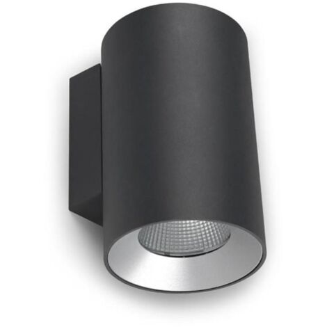 Luminaire Mural LEDS C4 Cosmos Ø106 Double Emission Extérieure LED Up Down Light Small Urban Gris IP55 IK 4000K