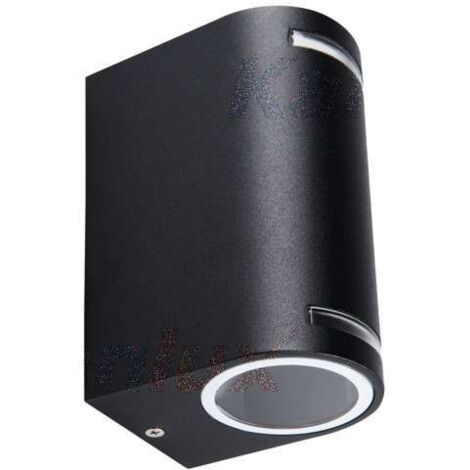 Luminaire mural pour 2 ampoules GU10 étanche IP44 Noir