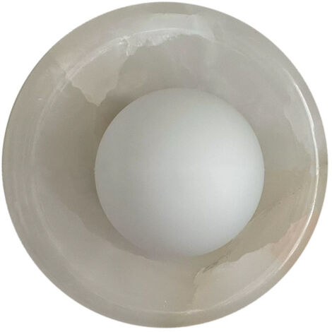 Luminaire mural sphérique en marbre naturel d'Espagne pour une ambiance élégante dans la chambre ou le salon - 30cm Alovez