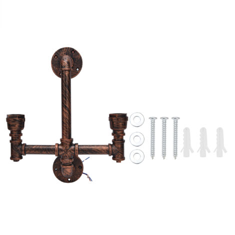 Luminaire Murale Industrielle Double Tête avec Douille E27 - Style Steampunk pour Décoration Intérieure 220V