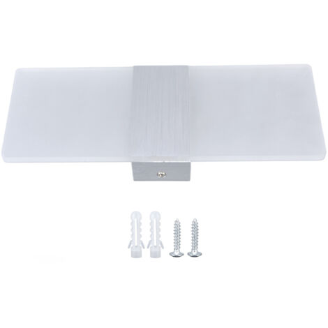Luminaire Murale LED 6W Acrylic 360° Haute Luminosité, Lampe Éclairage Haut Bas pour Chambre et Salle à Manger, 90‑265V Argenté