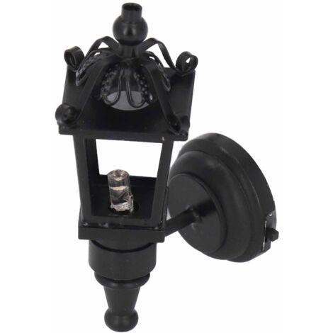 Luminaire Murale Miniature LED Noire 1:12 pour Maison de Poupée, Décoration Jardin