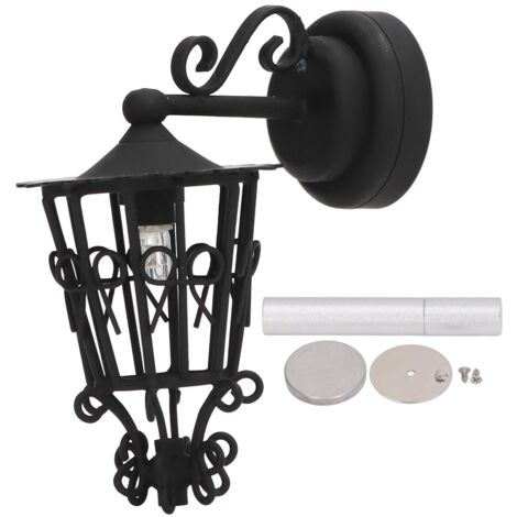 Luminaire Murale pour Maison de Poupée à Piles, Style Rétro avec Aimant pour Maisons de Poupées 1/12, Noir