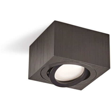 Luminaire orientable carré noir apparent OH37S Kobi