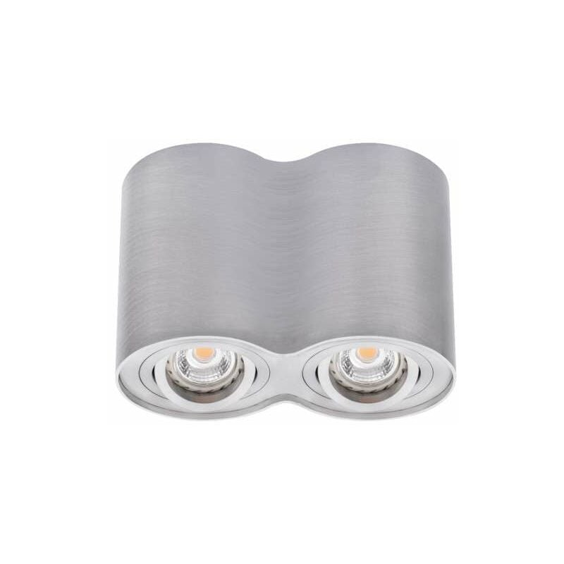 Plafonnier en Saillie bord Double GU10 Orientable - Aluminium Brossé