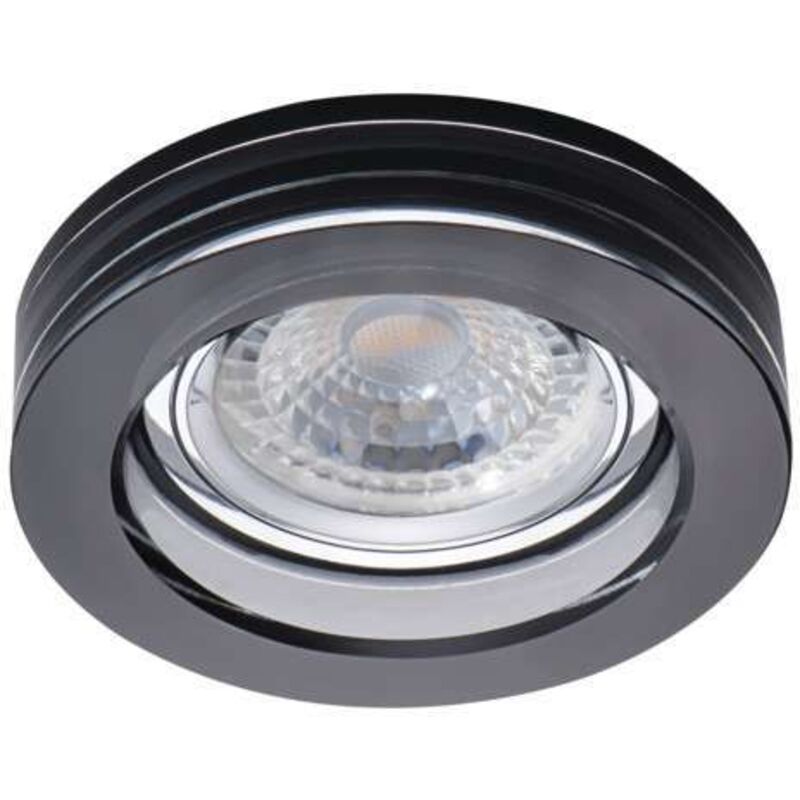 Kanlux - Plafonnier encastré verre noir – Accentuation élégante – Ø90mm – MR16 Kanlux - Plafonnier encastré verre noir – Accentuation élégante – Ø90mm – MR16