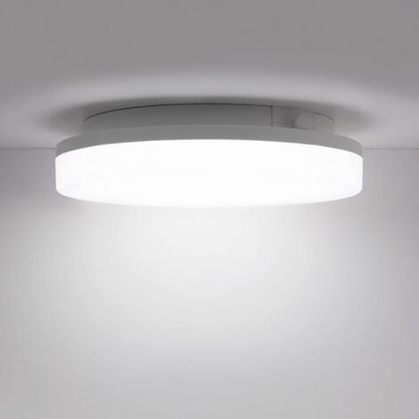 ENUOTEK Plafonnier LED Salle de Bain Dimmable 15W, Luminaire Plafonnier LED 22CM, éclairage de Plafond IP54, Lumiere Plafonnier 1400LM Pour Salon Chambre Cuisine, 10%100% Gradable, Lumière Chaude 3000K