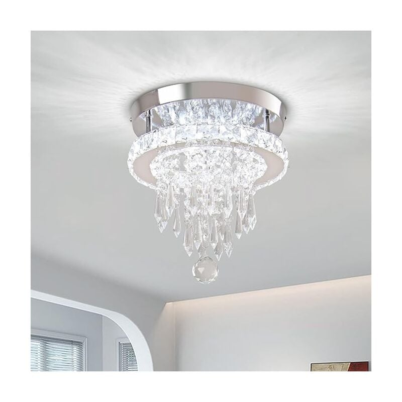 Luminaire Plafonnier Moderne Plafonnier Led En Cristal K9 Lampe De Plafond D'Intérieur Pour Salon, Chambre à Coucher, Couloir, Blanc Froid