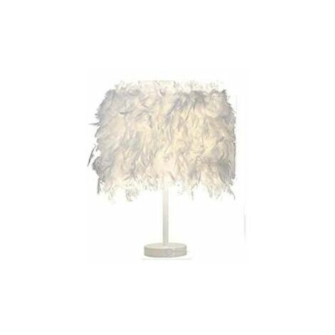 Luminaire Plume , Lampe de chevet, Lampe de Table Moderne , Commutateur de bouton , Support de E27 , Décoration de Maison Chambre, Blanc UHOH