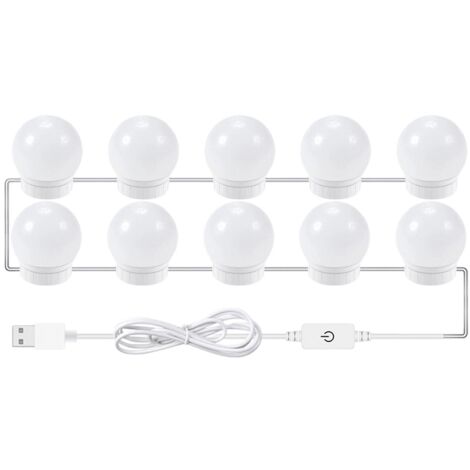 Luminaire pour miroir de maquillage - Éclairage tactile à trois couleurs avec mémoire (blanc naturel, blanc chaud, blanc froid)