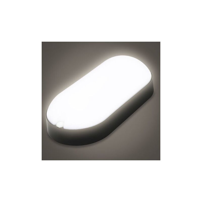 Luminaire pour pièces humides Plafonniers LED,étanches à l'humidité lumière ovale 15W lampe de salle de bain lumière de bain pièce humide IP54 - noir