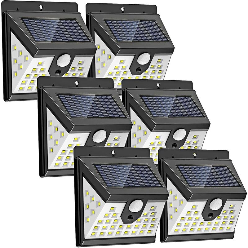 Luminaire solaire d'exterieur avec detecteur de mouvement 40 Leds 3 Modes Imperméable Noir