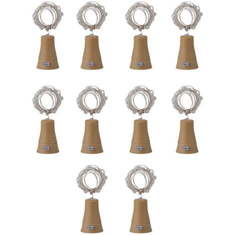 Luminaire Solaire Pour Bouteille - 20 LED - Bouchon Lumineux Solaire - Décoration Extérieure Intérieure - Lot De 10