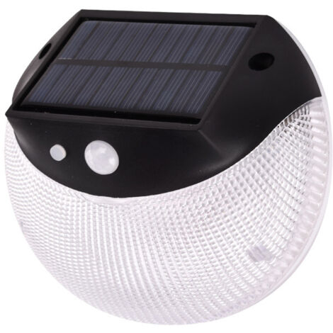 Luminaire Solaire Rond pour Mur Extérieur - Éclairage Solaire Sans Fil à Détection pour Jardin, Escaliers et Porches