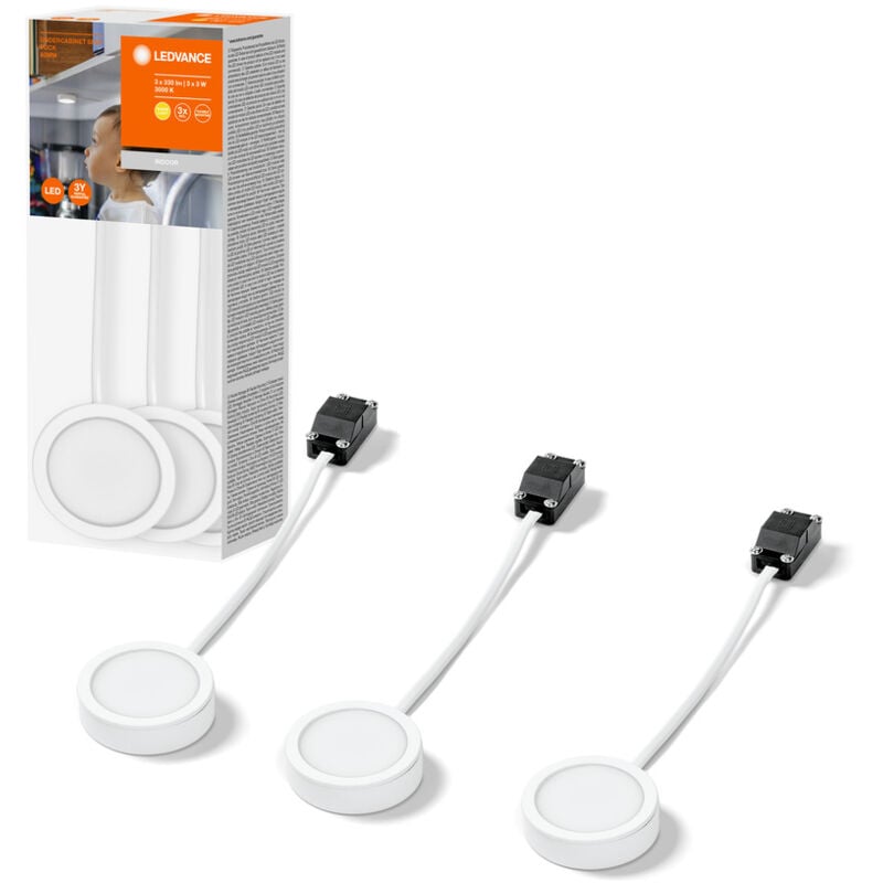 Ledvance - Luminaire sous meuble puck, 65mm, blanc, 3W, 330lm