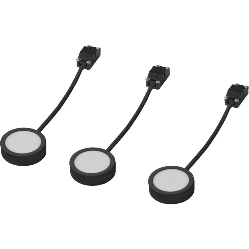Ledvance - Luminaire sous meuble puck, 65mm, noir, 3W, 330lm