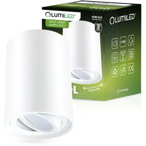 Luminaire spot halogène en saillie mobile AMAT-L GU10 rond blanc 115 mm