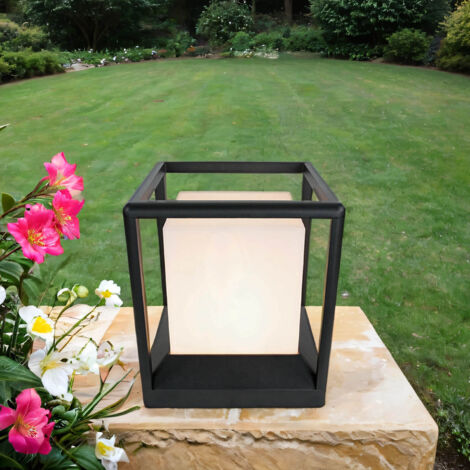 Luminaire sur pied aluminium 25,5 cm IP65 graphite E27 carré luminaire extérieur moderne